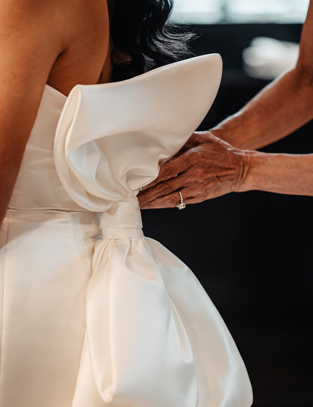 bride showing bow on back