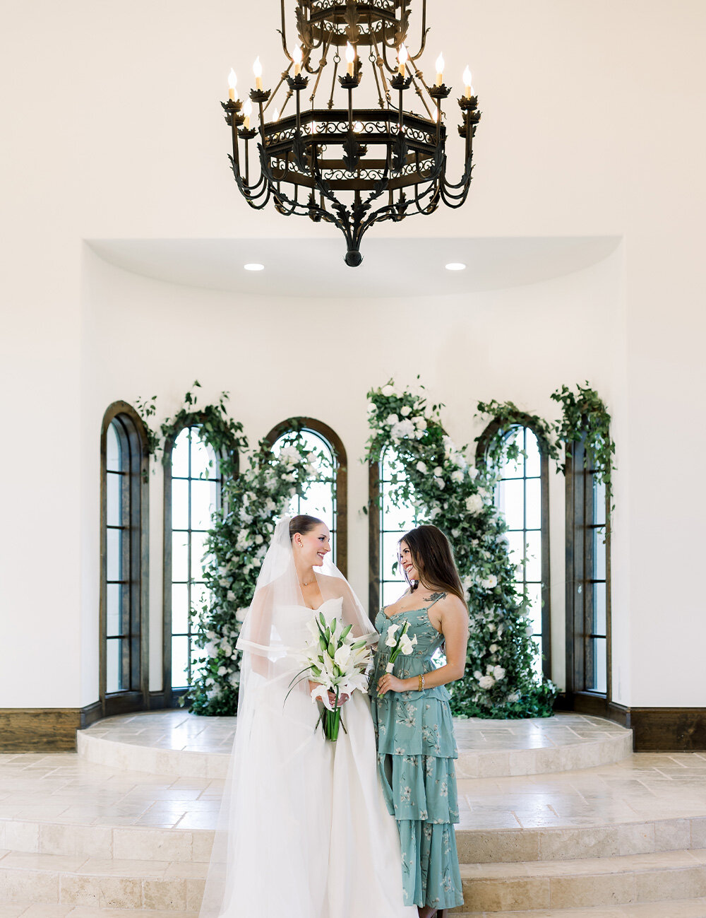 couple smiling into reception space