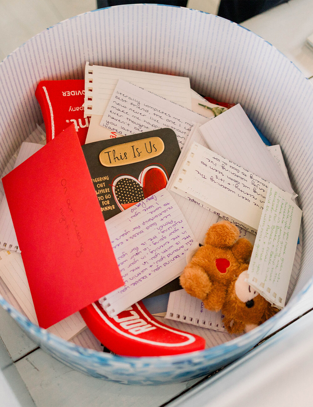 basket full of sentimental notes